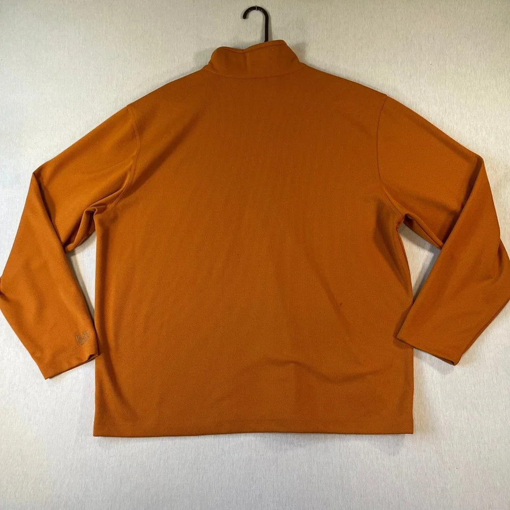 Vintage RuffHewn Mens XL Quarter Zip Burnt Orange Pullover Textured Waffle Knit